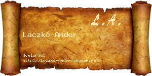 Laczkó Andor névjegykártya